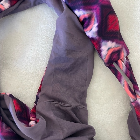 Roxy Women's Reversible Pink and Purple Patterned Bikini Bottom - Picture 7 of 8